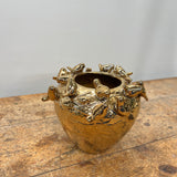 Guld Fuglevase - 17 cm