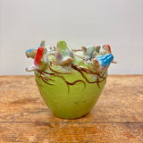 Lysegrøn Fuglevase - 12 cm