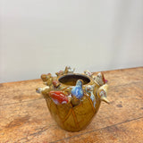 Brun Fuglevase - 12 cm