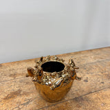 Guld Fuglevase - 12 cm